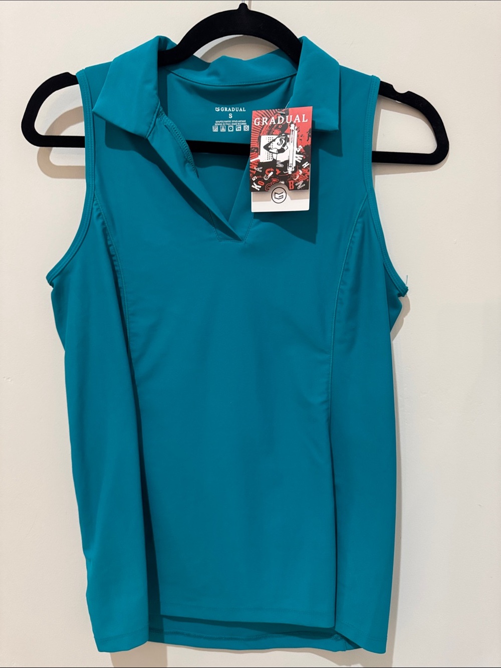 Women's Teal Sleeveless Polo Top